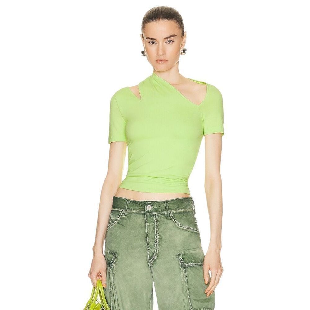 Helmut Lang Slashed Top‎ in Iguana